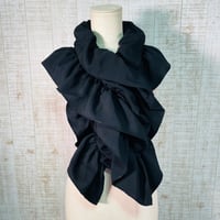 着物リメイク＊正絹縮緬黒留袖ふわふわ＆ひらひらギャザーストール