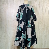 持ち込みオーダー＊男物浴衣＆大きな蝶柄浴衣反物ふんわり袖スタンドカラーテントラインワンピースＭ〜Ｌ