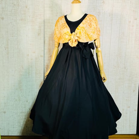 リメイク着物ロングワンピースボレロ付きＬ リメイク着物ロングワンピース正絹ボレロ付きL刺繍 着物ドレス