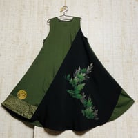 オーダー＊紬付け下げ反物＆植物柄絵羽織テントライン・美ラインワンピースＭ～Ｌ