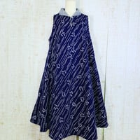 反物トンボ柄＆菊柄の浴衣で立ち襟テントライン・美ラインワンピースＬ～ＬＬ