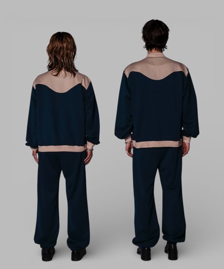 key logo print jersey slacks(teal blue)
