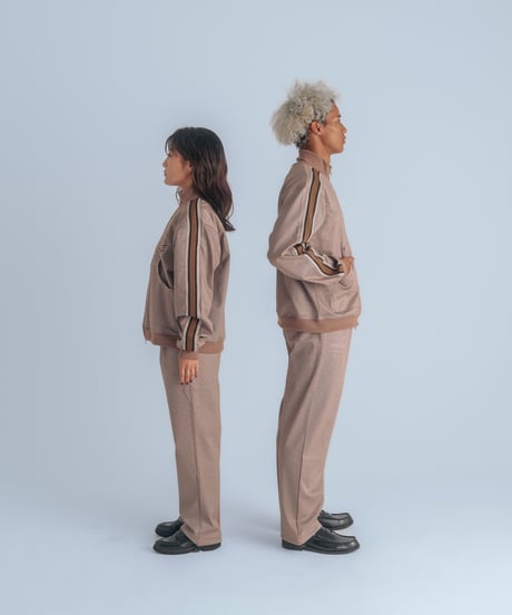 multicolored rib western track jacket (Multi beige)