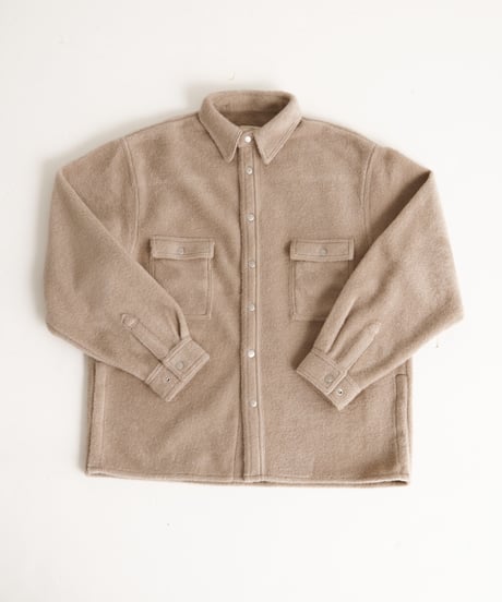 micro fleece shirt jacket  (Beige)