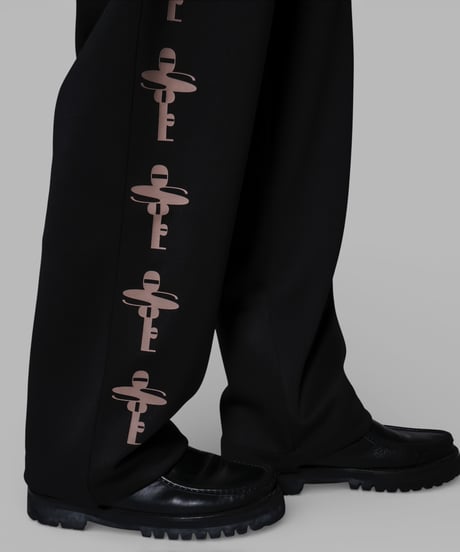 key logo print jersey slacks(black)