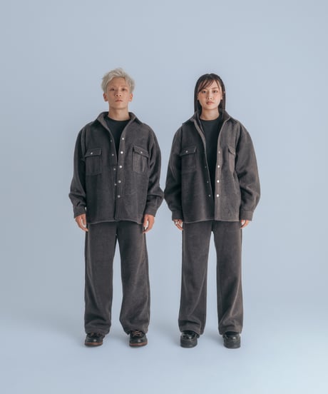 micro fleece shirt jacket (D.Gray)