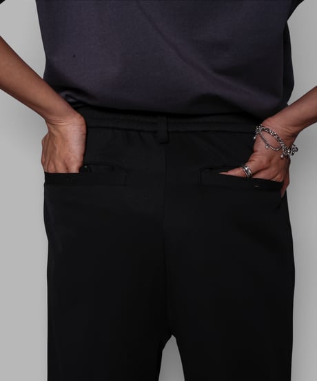 key logo print jersey slacks(black)