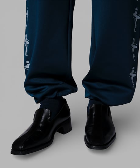 key logo print jersey slacks(teal blue)