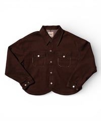 petal stretch denim jacket(brown)