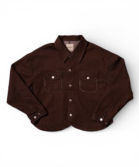 petal stretch denim jacket(brown)
