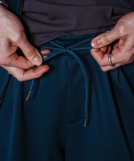 key logo print jersey slacks(teal blue)