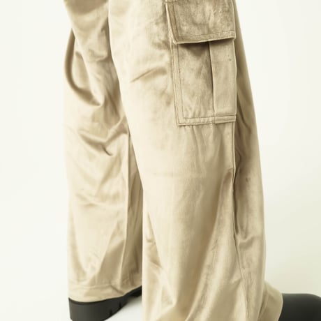 Velour Cargo Wide Pants (beige)