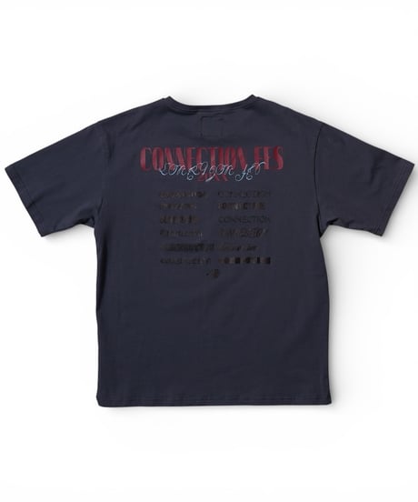 CONNECTION FES Print tee(dusty navy)