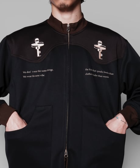 key logo western track jacket(black)