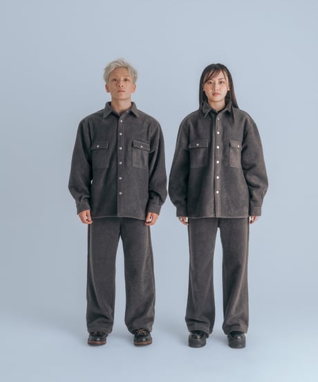 micro fleece shirt jacket (D.Gray)