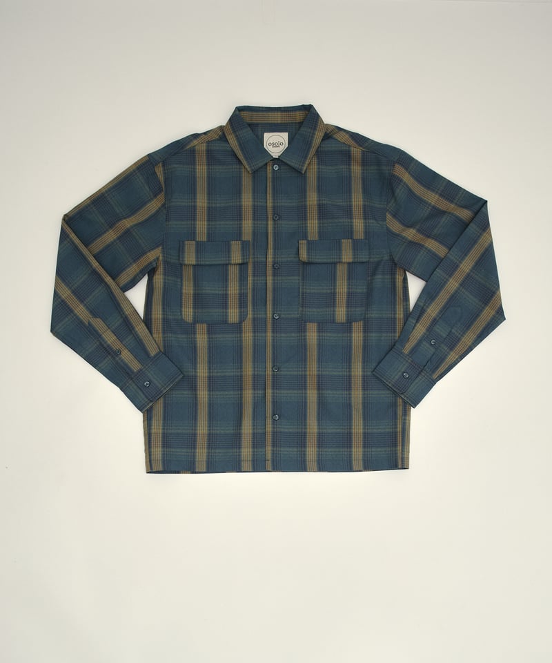 mix rayon Open Collar Shirt（blue） | osolo Conne