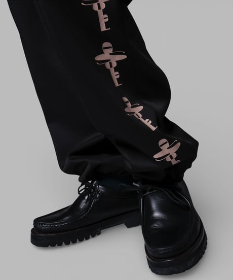key logo print jersey slacks(black)