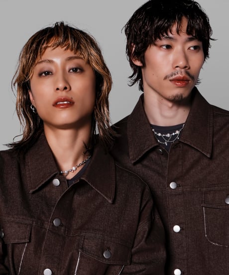 petal stretch denim jacket(brown)