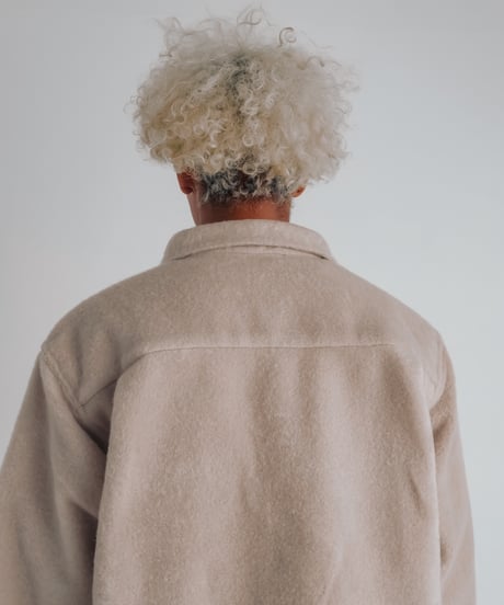 micro fleece shirt jacket  (Beige)