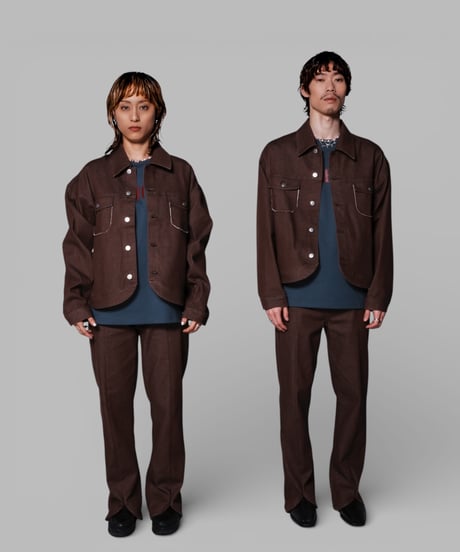 petal stretch  denim pants(brown)