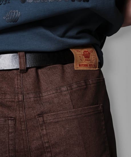 petal stretch  denim pants(brown)