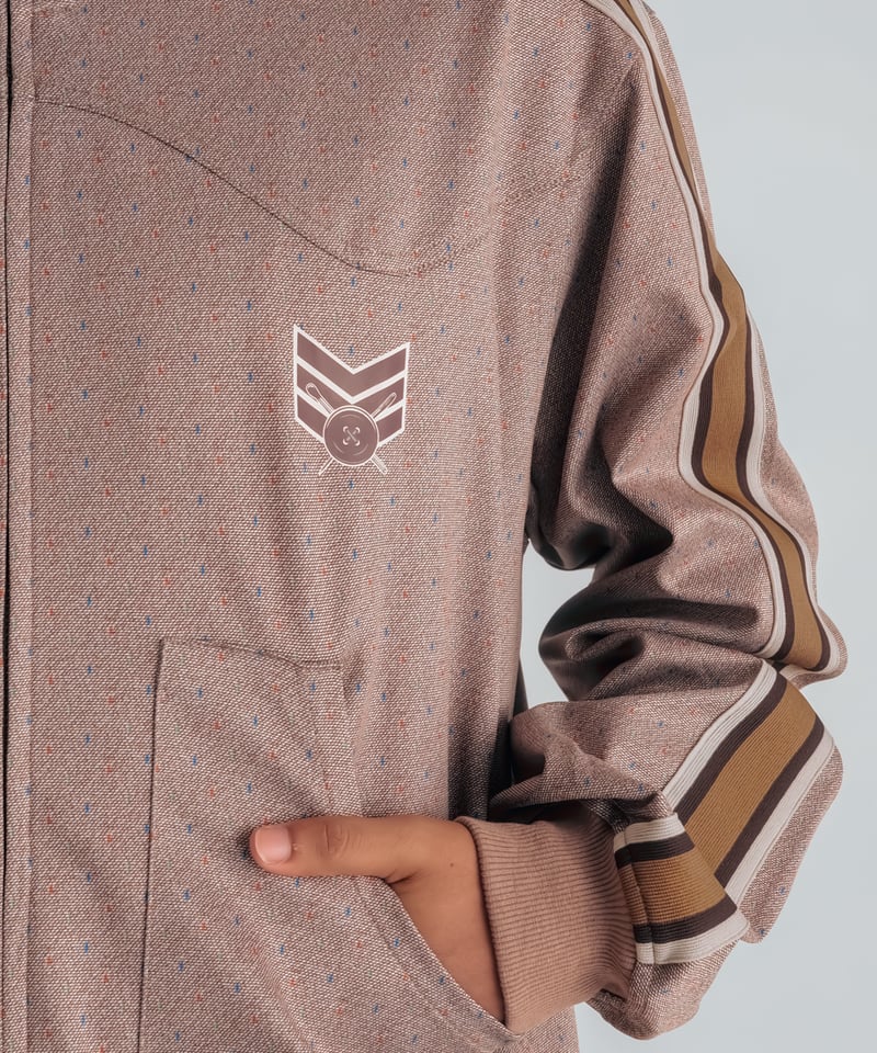 multicolored rib western track jacket (Multi be