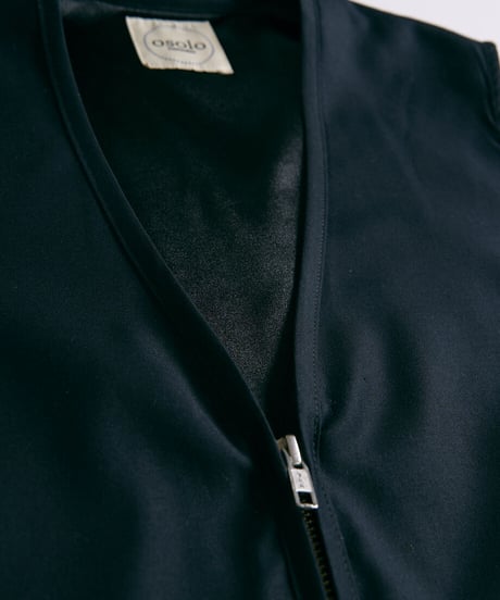 waist strap wool mix vest(black)