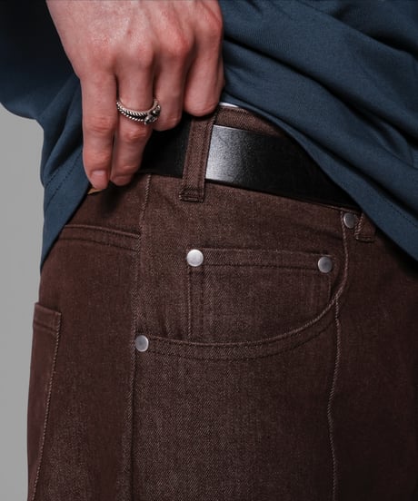 petal stretch  denim pants(brown)
