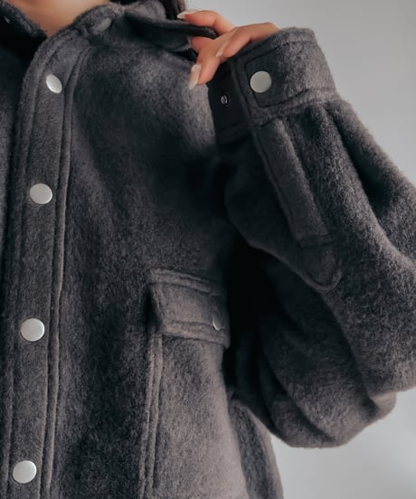 micro fleece shirt jacket (D.Gray)