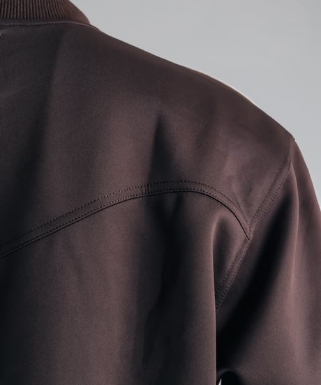 multicolored rib western track jacket  (Brown)