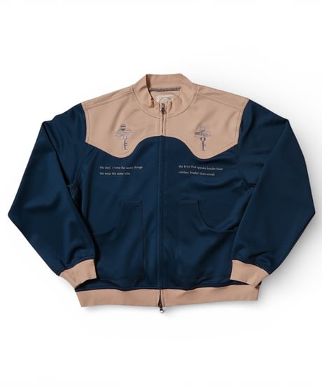 key logo western track jacket(teal blue)