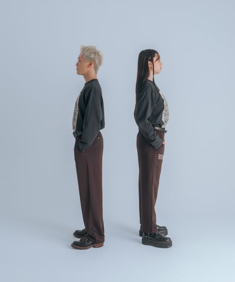 "CBH" Print jersey slacks  (Brown)