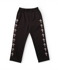 key logo print jersey slacks(black)