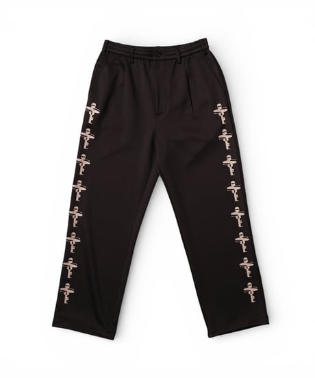 key logo print jersey slacks(black)