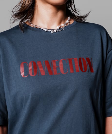 CONNECTION FES Print tee(dusty navy)