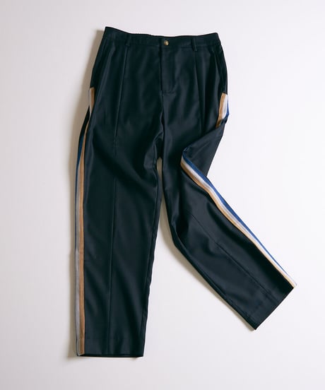 side stripe wool mix pants(black)