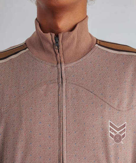 multicolored rib western track jacket (Multi beige)