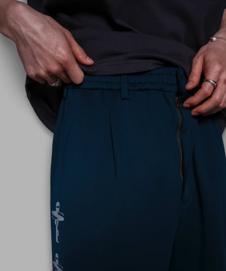 key logo print jersey slacks(teal blue)