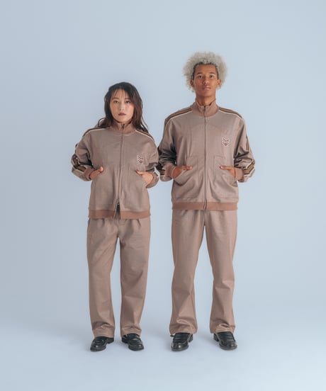 multicolored rib western track jacket (Multi beige)