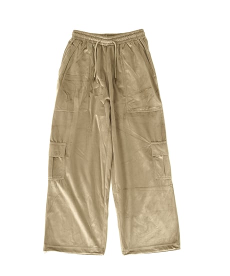 Velour Cargo Wide Pants (beige)