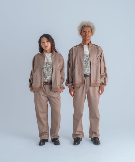 multicolored rib western track jacket (Multi beige)