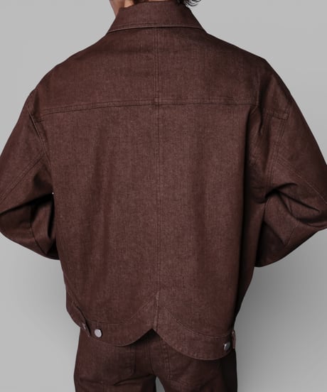petal stretch denim jacket(brown)