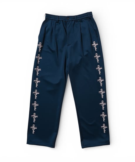 key logo print jersey slacks(teal blue)