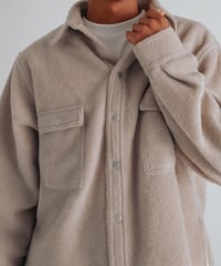 micro fleece shirt jacket  (Beige)