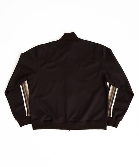 multicolored rib western track jacket  (Brown)