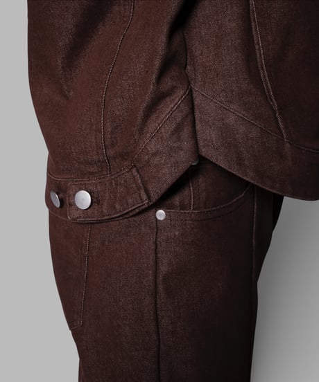 petal stretch denim jacket(brown)
