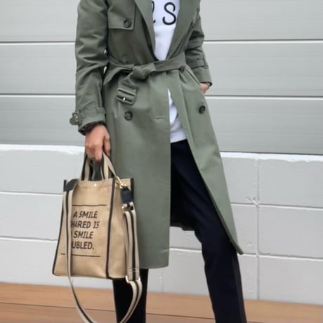 SMILEYリネントート　ストラップ付き