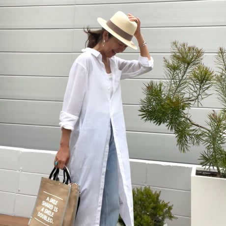 SMILEYリネントート　ストラップ付き