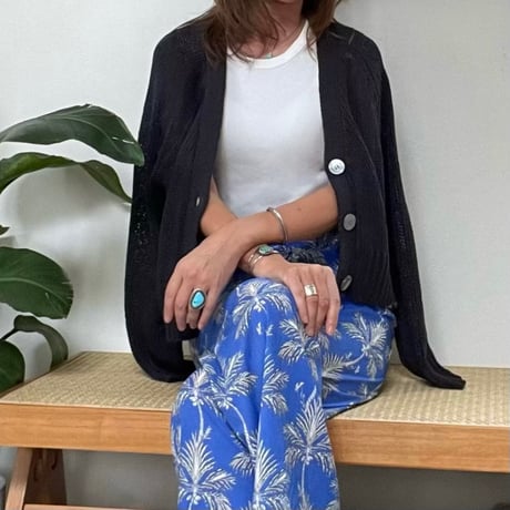 リネン 混カーディガン