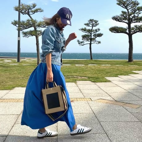 SMILEYリネントート　ストラップ付き